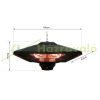 Radiant 2000W outdoor ceiling heater with LED lighting can be controlled by remote control