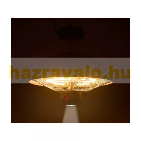 Fellógatható hősugárzó 2000W világítással, távirányítóval lógatható terasz infravörös fűtés kültéri