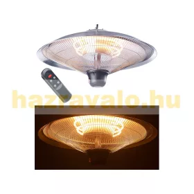   Mennyezeti hősugárzó fellógatható kültéri fűtőtest LED világítással 2000 W