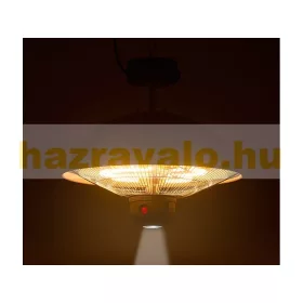   Mennyezeti hősugárzó fellógatható kültéri fűtőtest LED világítással 800-2000 W