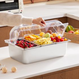   Hűthető gasztro szervírozó edénykészlet 1/3 + 4 × 1/6 GN edénytartó fedéllel