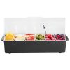 6 rekeszes hűthető szervírozó tálca fedéllel 503x165x117 mm hűtőtálca