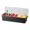 6 rekeszes hűthető szervírozó tálca fedéllel 503x165x117 mm hűtőtálca