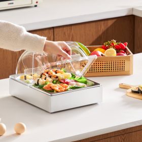   Rozsdamentes acél szervírozó edény 1/2 GN hűthető gasztronómiai szervírozó tálca