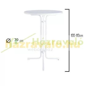   Spandex sztreccs huzat bisztró asztalhoz, rendezvényasztalhoz 70 cm átmérőjű fehér színű elasztikus asztalszoknya