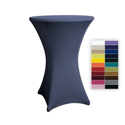 Spandex stretch cover for bistro table, event table 80 cm diameter dark blue elastic table skirt