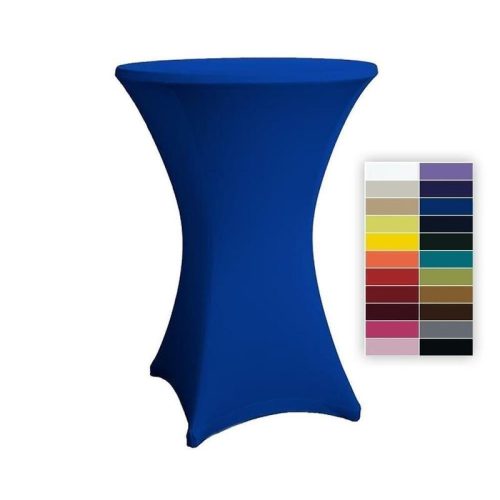 Spandex stretch cover for bistro table, event table 80 cm diameter royal blue elastic table skirt