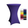 Spandex stretch cover for bistro table, event table 80 cm diameter dark purple elastic table skirt