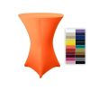 Spandex stretch cover for bistro table, event table 80 cm diameter orange color elastic table skirt