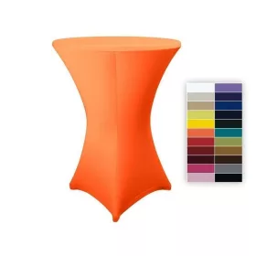  Spandex sztreccs huzat bisztró asztalhoz, rendezvényasztalhoz 80 cm átmérőjű narancssárga színű elasztikus asztalszoknya