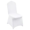 Spandex stretch cover for wedding chairs, event chairs in white, made of elastic material, washable design