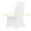 Spandex stretch cover for wedding chairs, event chairs in white, made of elastic material, washable design