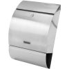 Large stainless steel mail box, reinforced insulated design, elegant convex stainless letter cabinet with newspaper holder