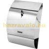 Large stainless steel mail box, reinforced insulated design, elegant convex stainless letter cabinet with newspaper holder