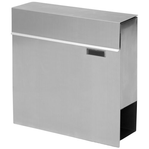 High-capacity stainless steel mail box, reinforced insulated design, stainless square letter cabinet with newspaper holder