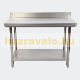   Inox munkaasztal 120x60cm rozsdamentes konyhai pult saválló anyagból készült asztal Leesésvédő hátsó peremmel