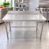 Inox munkaasztal 120×60 cm, rozsdamentes konyhai pult leesésvédő hátsó peremmel, SUS201 acélból
