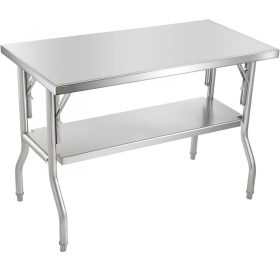   Inox ipari asztal 122x61x85 cm 130 kg teherbírású nagykonyhai rozsdamentes bútor munkaasztal