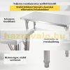 Inox ipari asztal 122x61x85 cm 130 kg teherbírású nagykonyhai rozsdamentes bútor munkaasztal