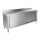 Inox industrial kitchen cabinet 200x60x96 cm large kitchen stainless steel furniture with edge 160 kg load capacity