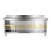 Inox industrial kitchen cabinet 200x60x96 cm large kitchen stainless steel furniture with edge 160 kg load capacity
