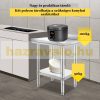 Inox ipari konyhaasztal 60x60 cm 150 kg teherbírású nagykonyhai rozsdamentes bútor munkaasztal peremmel