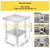 Inox industrial kitchen table 90x60x70 cm 260 kg load capacity large kitchen stainless steel furniture work table