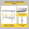 Inox industrial kitchen table 90x60x70 cm 260 kg load capacity large kitchen stainless steel furniture work table