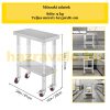 Inox industrial kitchen table with wheels 61x30x81 cm 150 kg load capacity large kitchen stainless furniture work table