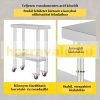 Inox industrial kitchen table with wheels 76x60x81 cm 130 kg load capacity large kitchen stainless furniture work table