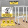 Inox industrial kitchen table with wheels 76x60x81 cm 130 kg load capacity large kitchen stainless furniture work table