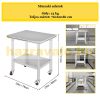 Inox industrial kitchen table with wheels 76x60x81 cm 130 kg load capacity large kitchen stainless furniture work table