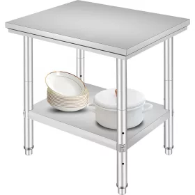   Inox ipari konyhaasztal 76x60x80 cm 150 kg teherbírású nagykonyhai rozsdamentes bútor munkaasztal