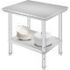 Inox industrial kitchen table 76x60x80 cm 150 kg load capacity large kitchen stainless steel furniture work table