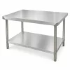 Inox munkaasztal 120×60 cm, rozsdamentes konyhai pult leesésvédő hátsó peremmel, SUS201 acélból