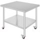 Inox industrial kitchen table with wheels 91x76x82 cm 160 kg load capacity large kitchen stainless furniture work table