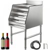 Inox bar stainless steel drink holder, cocktail counter 30x58x82 cm metal bottle stand 5 rows Speed ​​Rack