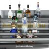 Inox bar stainless steel drink holder, cocktail counter 30x58x82 cm metal bottle stand 5 rows Speed ​​Rack