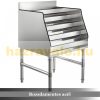 Inox bar stainless steel drink holder, cocktail counter 30x58x82 cm metal bottle stand 5 rows Speed ​​Rack