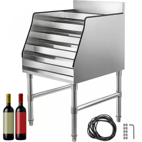   Inox bárpult rozsdamentes italtartó, koktélpult 45x58x83 cm fém palack állvány 5 soros Speed Rack