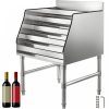 Inox bárpult rozsdamentes italtartó, koktélpult 60x58x82 cm fém palack állvány 5 soros Speed Rack