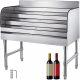 Inox bar counter stainless steel drink holder, cocktail counter 91x47x82 cm metal bottle stand 4 rows Speed ​​Rack