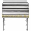 Inox bar counter stainless steel drink holder, cocktail counter 91x47x82 cm metal bottle stand 4 rows Speed ​​Rack