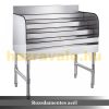 Inox bar counter stainless steel drink holder, cocktail counter 91x47x82 cm metal bottle stand 4 rows Speed ​​Rack