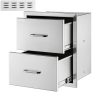 Built-in kitchen drawer outdoor stainless steel 2-drawer cabinet 35x36x58 cm inox BBQ grill drawer system