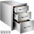 Beépíthető konyhai fiók kültéri rozsdamentes acél 3 fiókos szekrény 36x51x59 cm inox BBQ grill fiók