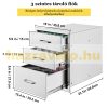 Built-in kitchen drawer outdoor stainless steel 3-drawer cabinet 46x59x59 cm inox BBQ grill drawer system