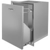 Built-in stainless steel drawer for trash can with trash bag holder stainless steel waste collection cabinet for large kitchens and outdoor use