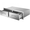 Built-in kitchen drawer outdoor stainless steel 2-drawer cabinet 75x25x50 cm inox BBQ grill drawer system