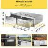 Built-in kitchen drawer outdoor stainless steel 2-drawer cabinet 75x25x50 cm inox BBQ grill drawer system